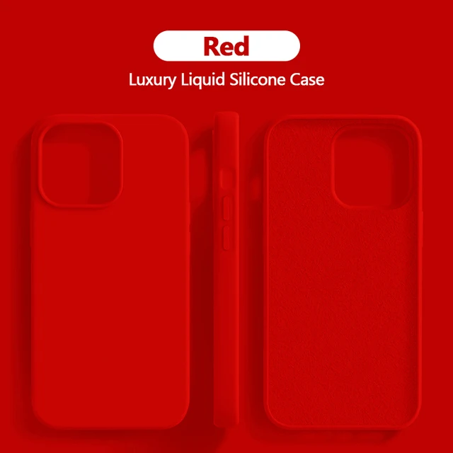 thumbnail image 1 of Liquid Silicone Case For iPhone 11 14 13 12 15 Pro Max Phone Cases For iPhone 13 12 Mini 14 15 7 8 Plus X XR XS Shockproof Cover, 1 of 5