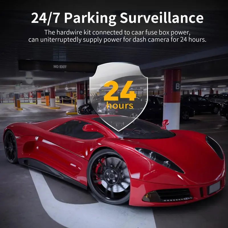 Parking Monitoring Converter Cable 12-24V To 5V/3A USB C Converter Cable For Parking Recording Automotive Device Accessory