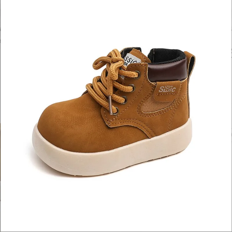 Girls' riding boots 2025 new autumn winter children's fashionable versatile casual short boots boys' kindergarten indoor shoes