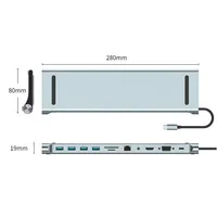 Type C HUB with 100W PD Charger Adapter HDTV 1080P 4K RJ45 Ethernet USB Disk Micro SD TF Card Reader for Notebook USB Extender - Image 5