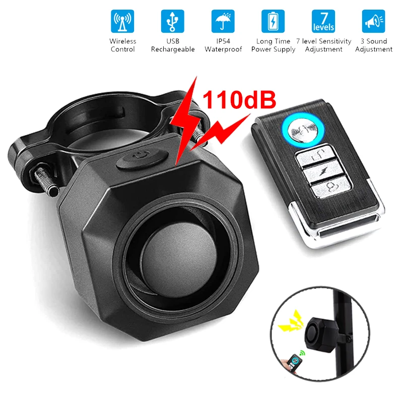 

Беспроводная сигнализация для велосипеда, мотоцикла, с USB-зарядкой