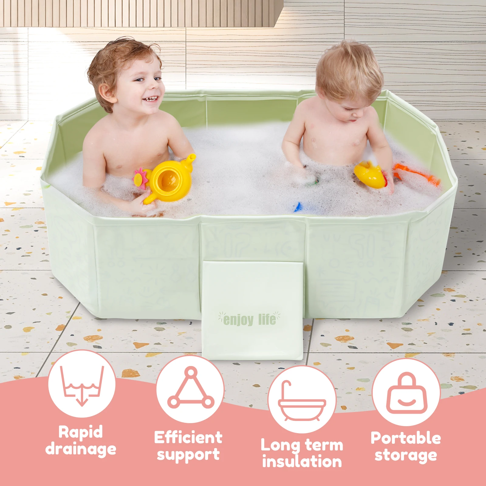 Portable PVC Foldable Baby Bath Tub