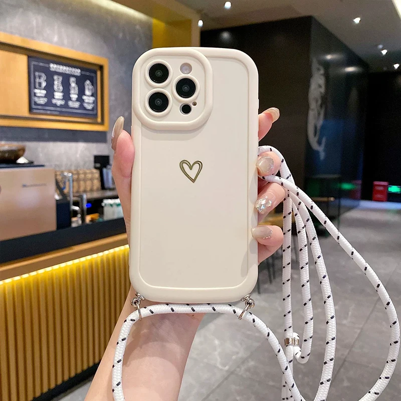 ตัวเลือกสินค้า เคสสายคล้องคอ Lanyard Love ซิลิโคน สำหรับ iPhone