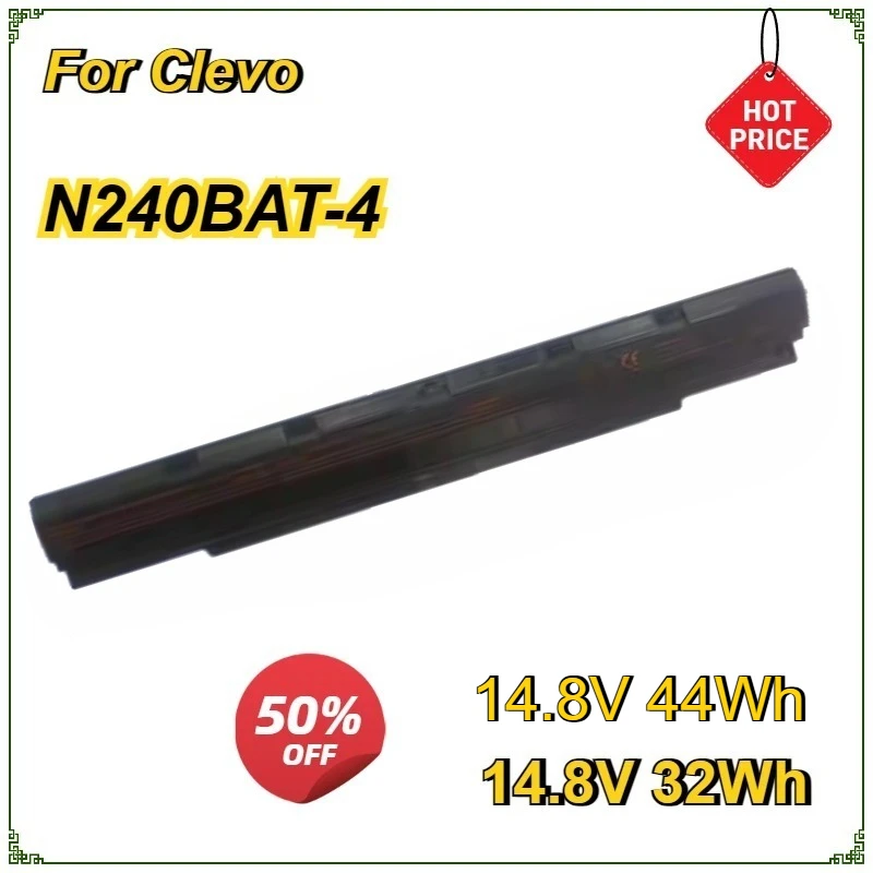 N240BAT-4 Laptop Battery  for Clevo N240PU N250BU N240JU N250JU N240WU N250WU NP3240 NP3245 6-87-N24JS-4UF3 N240BAT-3 32Wh/44Wh