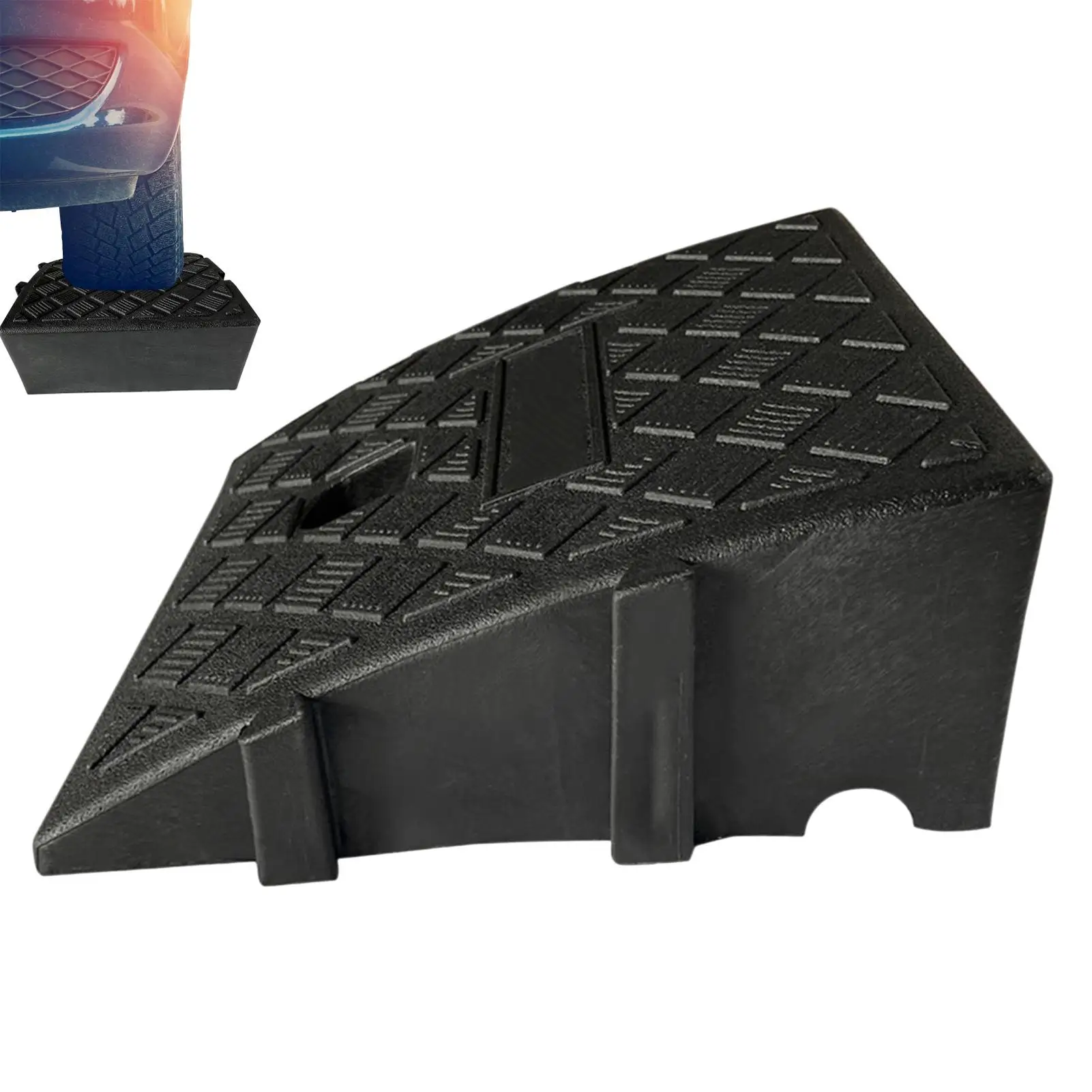 1PCS Car Curb Ramps Portable Lightweight Slopes Cushion Heavy Duty PVC Ramp Slopes For Car Trailer Truck Bike Motorcycle