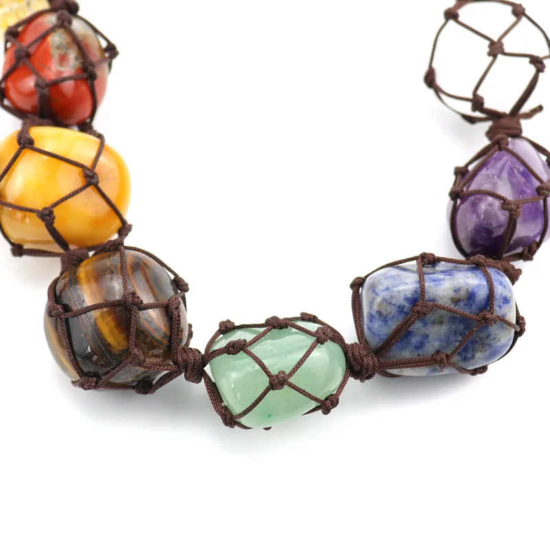 Natural Gravel Tree Of Life Braid Car Ornament Large Particle Mineral Rough Crystal Pendant Home Decoration
