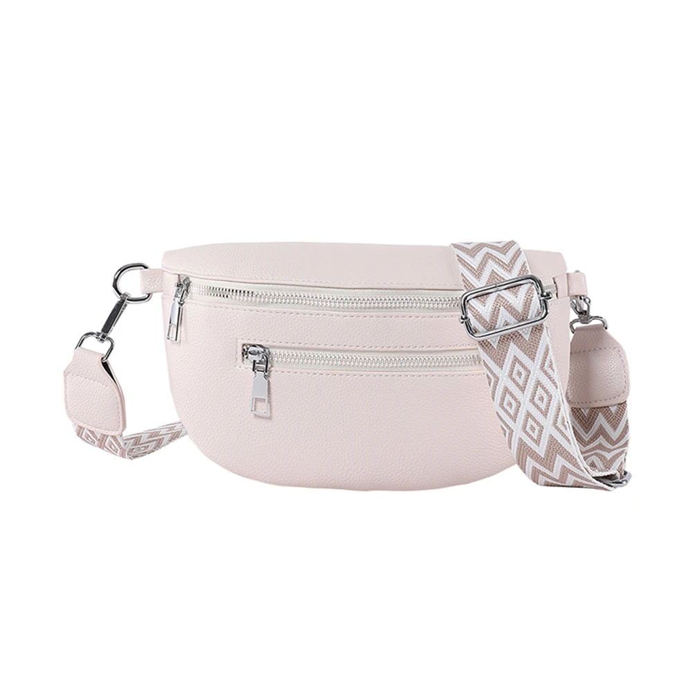 Women Stylish Crossbody Bag with Wide Strap Simple Shoulder Bag PU Leather Fashion Sling Bag Travel Outdoor Bag