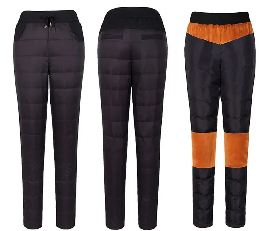 Mom's Winter Vintage Warm Thicken Pants Down Cotton High Waist Pencil Trousers Thick Snow Wear Skinny Oversized 4xl Pantalones