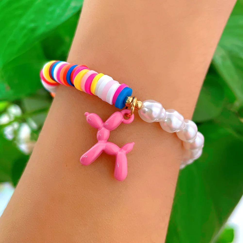 New Design Colorful Soft Polymer Clay Beads Bracelets For Women Bohemian  Elastic White Pearl Bracelet Beach Jewelry Party Gifts - AliExpress