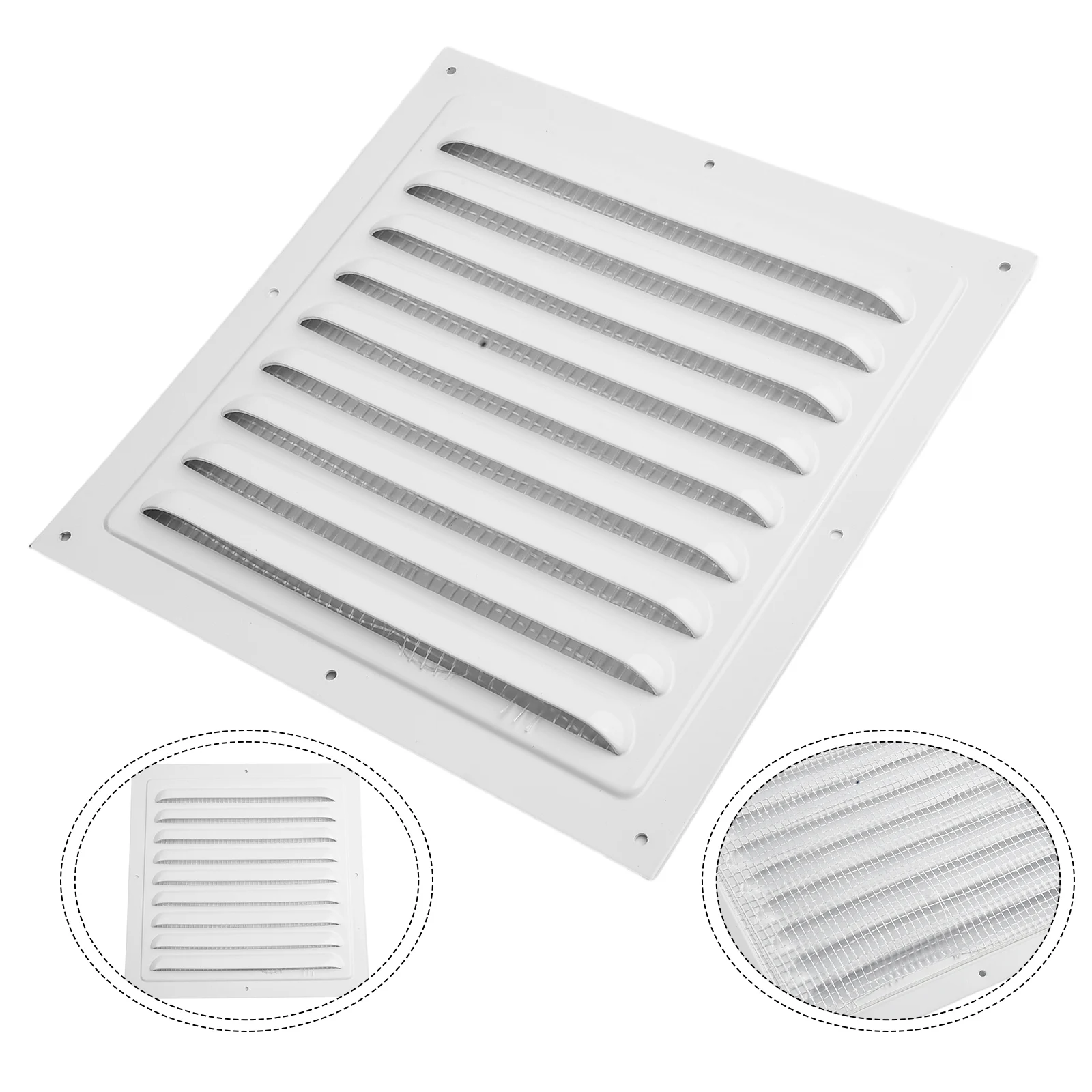 1Pc Air Vent Metal Louver Vent Grille Cover Square Vent Insect Screen Cover 150-300mm Aluminum For Home Improvement Hardware