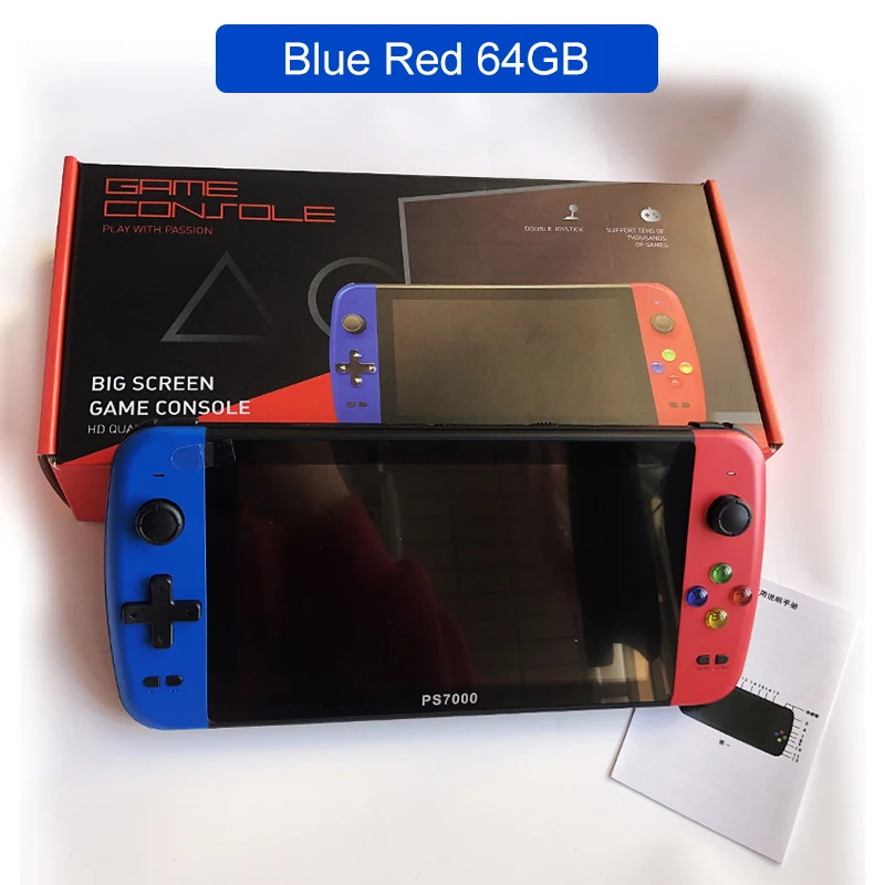Big screen 7.0 inch PS7000 Handheld Game console  Player built in 3500 more games with 2 wire gamepads support PS1 games 