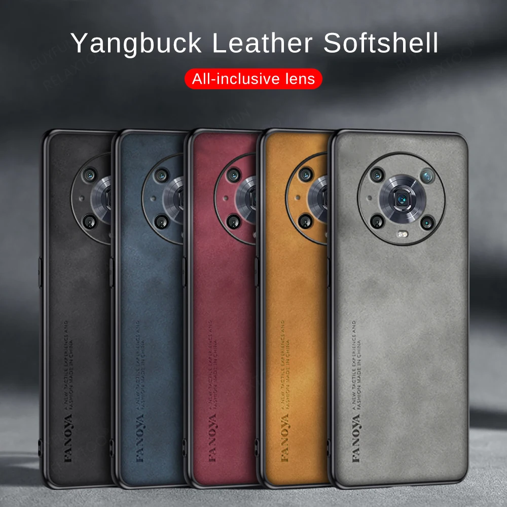 Honor Magic4 Pro Phone Shockproof Cover Xonor Magic 4 Pro Magic4 Lite 양가죽 가죽 소프트 보호 케이스 Fundas