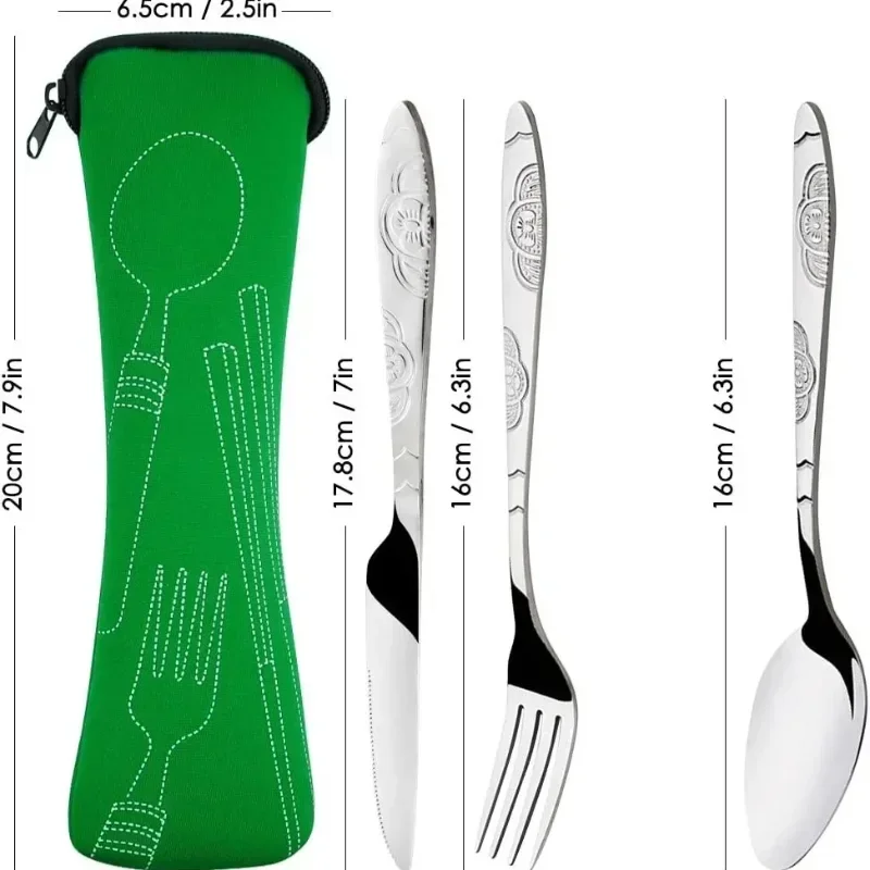 Picnic Tableware Set Washable with Zipper Travel Cutlery Kit Case Portable Pouch for Dinner Household Tool Travel Camping Spoon cutlery set picnic cutlery set picnic tableware camping cutlery set