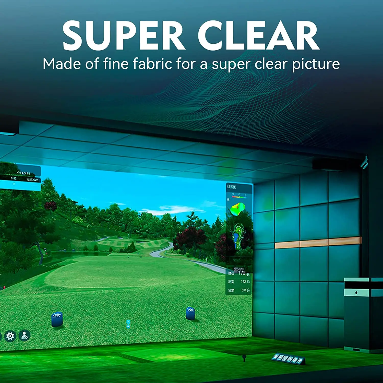 300x200cm Indoor Golf Simulator Impact Screen palestra Golf Ball Target  Display esercizio bianco panno pratica schermi di proiezione