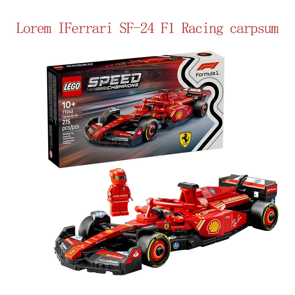 Lego Speed 77242 Ferrari SF24 Red Bull Racing RB20 Mercedes AMGF1 KICK Sauber Racing Bausteinspielzeug für Jungen und Mädchen