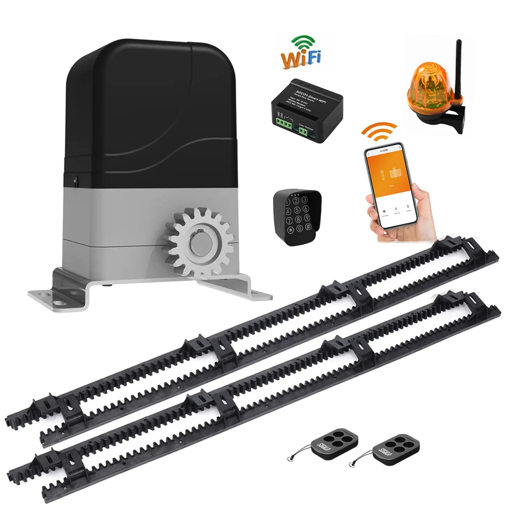 AppControlElectricPullingOperatorwithNylonRack4MetersSlideGateOpenerWiFiAutomatic