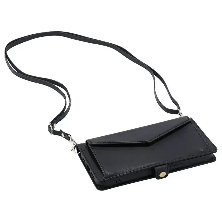 Luxury Crossbody Leather Wallet Phone Case with Book Cover Design