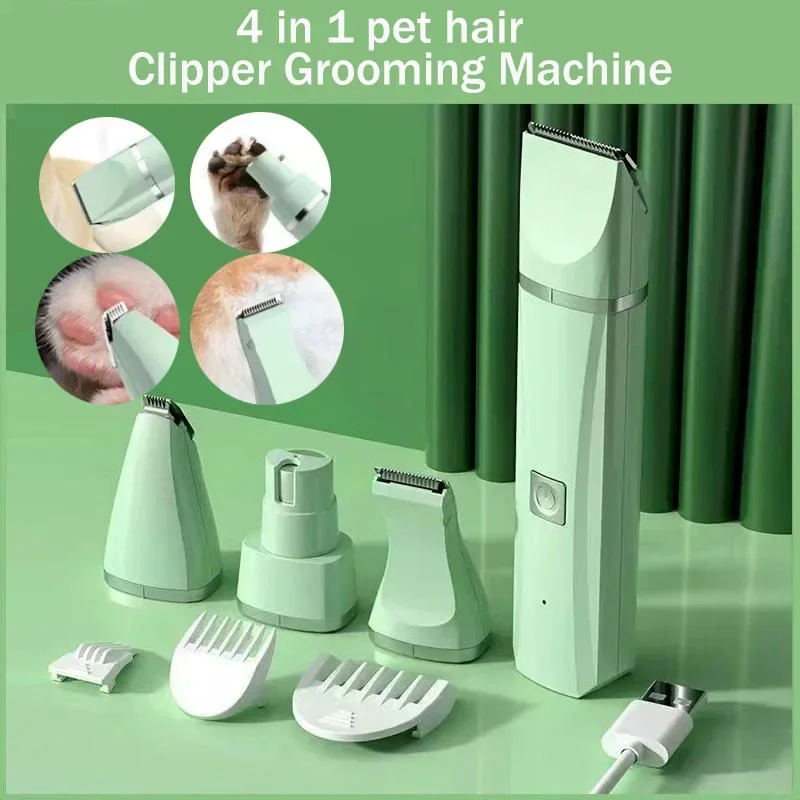 4-in-1 Multi-functional type c charge Dog Clippers Cordless pet Shaver Clippers Trimmers Low Noise Pet Grooming Tools pet clipper dog hair trimmer pet hair trimmer dog clipper