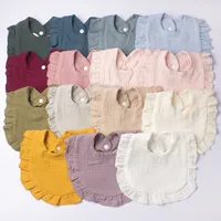 Gauze Bib for Boys  Girls  Pure Cotton Candy Colored  Comfortable Saliva Bib Baby Solid Colored Lace Saliva Towel Baby Products 2
