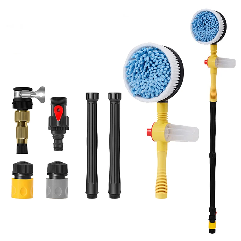 Car Cleaning Brush Foam Rotary Wash Brush Kit Microfiber Wash Mop