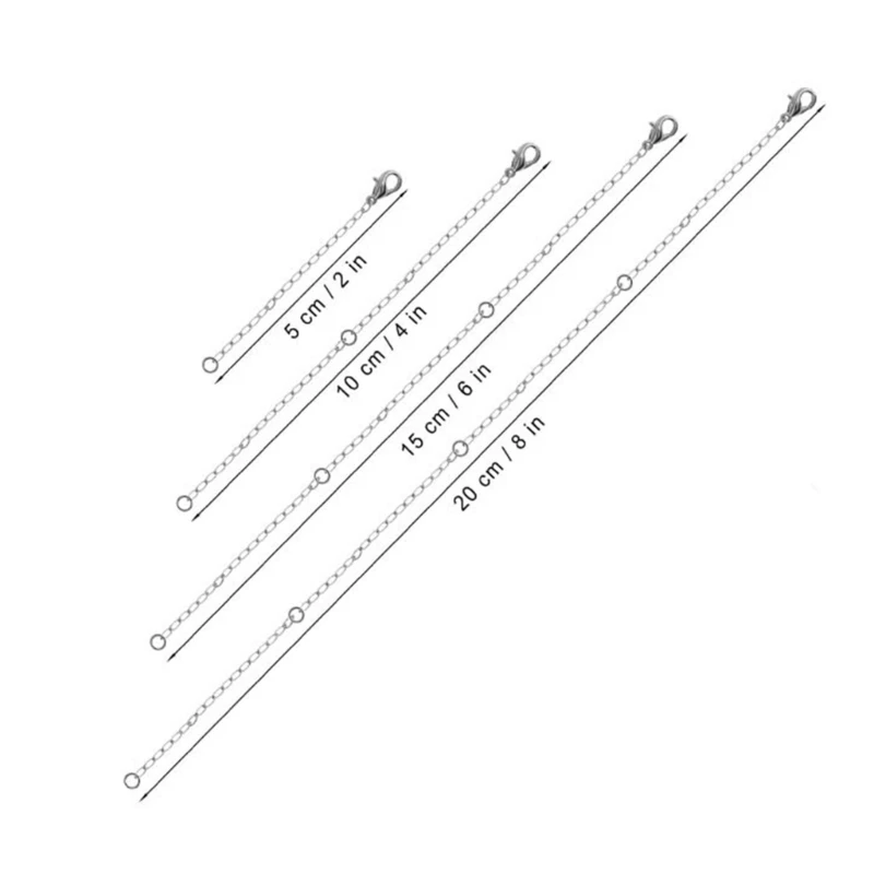 4-delig verstelbare kettingverlengingsset voor het maken sieraden goud/zilver ketting en armbandverlengingskettingen