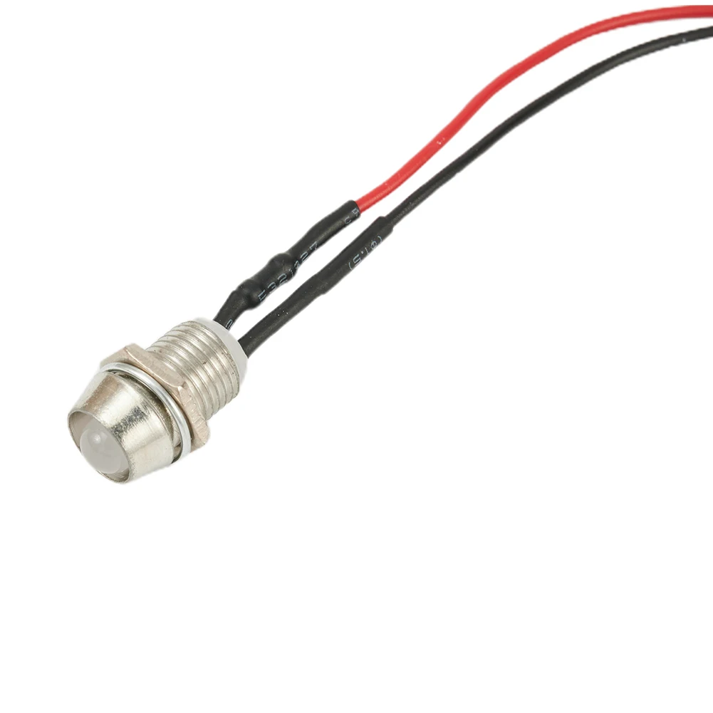 

Boat Indicator Light LED Holder Universal Panel Warning Lamp DC 10mm Color Positive+Negative Wired 5pcs Bright 12V