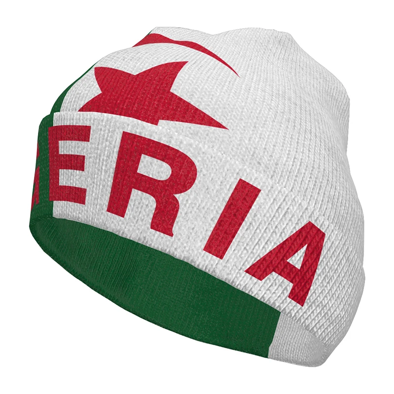 

Algeria Knitted Hat Custom Name Logo Pullover Algerie Dza Flag Algier Knit Warm Cap Dz Islam Arabic Arab Alger Hip Hop Beanies