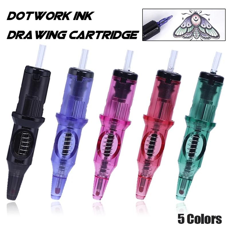 5 Color Ballpoint Tattoo Cartridge Needles for Beginners and Designer ...