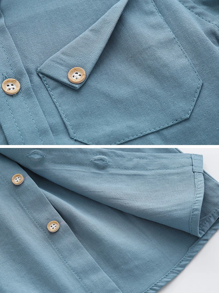 Kids Shirts 2-8Y Toddler Boys Cotton Spring Autumn Lapel Long Sleeve Shirt