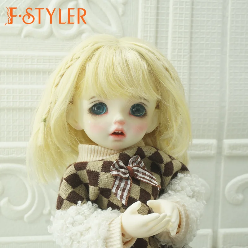 

FStyler Doll Wig Cute Curl Little Braid Style BJD Doll Soft Synthetic-Mohair Various Colors Hair Accessories In Stock1/3 1/4
