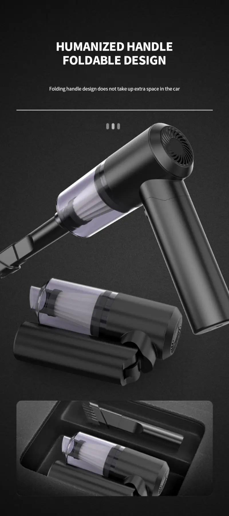 20000Pa Wireless Car Vacuum Cleaner Cordless Handheld Auto Vacuum Home & Car Dual Use Mini Vacuum Cleaner With Built-in Battrery