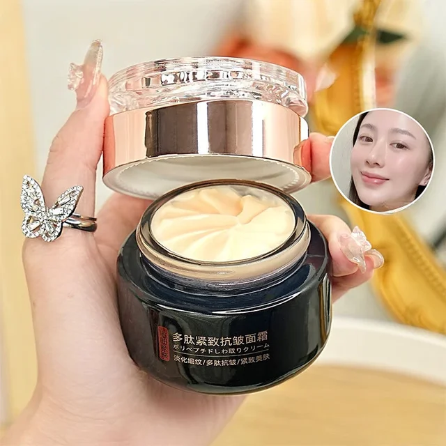 Crème raffermissante aux peptides Atténue les ridules Éclaircit le teint Hydrate Améliore la peau terne 1