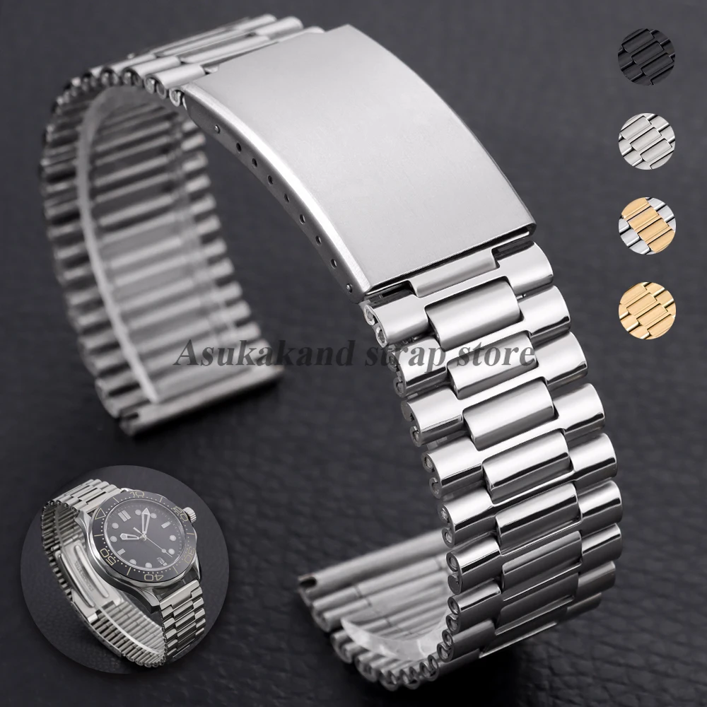 Sleek Stainless Steel Universal Watch Strap - Elegant Metal Band