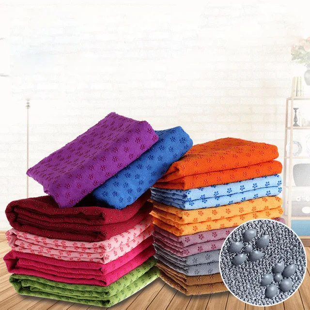 183*63cm Portable Anti-slip Sweat-absorbent Yoga Mat Towel Cloth Mat Ultra-thin Yoga Blanket Towel Blanket Workout with Bag 5