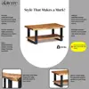 Natural Wood Live Edge Coffee Table with Metal Strap Legs Unique Imperfections Industrial Style Durable Stable Home Furniture 5