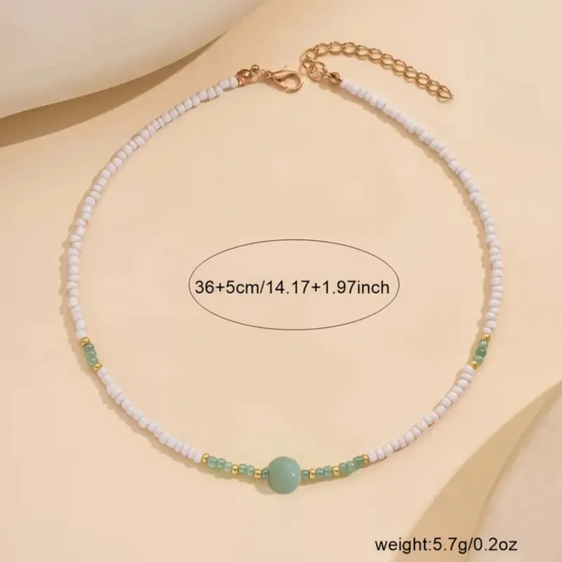 Elegant Boho-Chic Handcrafted Beaded Pendant Necklace for Women Party Occasions Jewelry Accessories Gifts