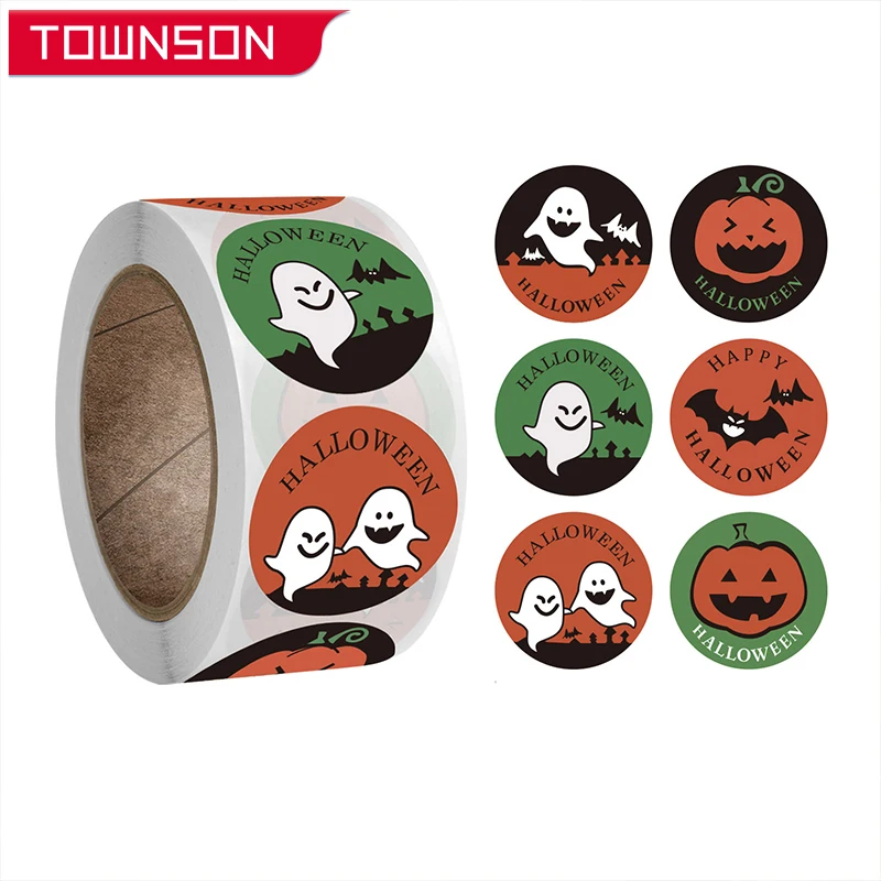 500PcsHalloweenDecorationStickersHalloweenCandyBagSealSticker