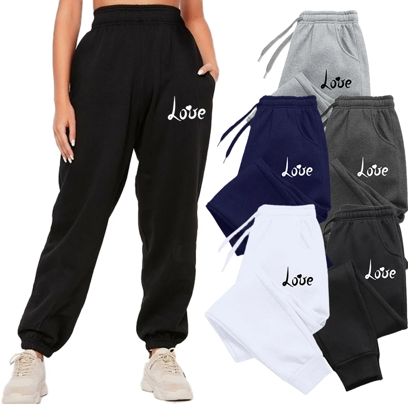 Fashion printed women's loose fitting pants Outdoor high-quality cotton jogging pants Four Seasons Sports Women's jogging pants