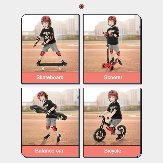 7pcs/set Kids Boy Girl Safety Helmet Knee Elbow Pad Sets Children Cycling Roller Skating Bicycle Helmet Protection Safety Guard 5