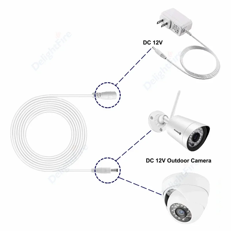 12 Paia] Connettore Di Alimentazione DC Maschio / Femmina Spina Ba Adattatore 12v Jack Plug Adapters Utilizzato Per Video Monitor Cctv Fotocamera Cavo Led Striscia Luminosa 21 X 55
