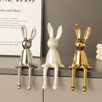 Ceramic Long-Eared Rabbit Statue 1