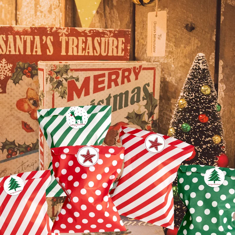 24pcs Kraft Paper Bags With Stickers Merry Christmas Cookie Gift Packaging Bags Wedding... - SKU KPB01926 - UGI Packaging