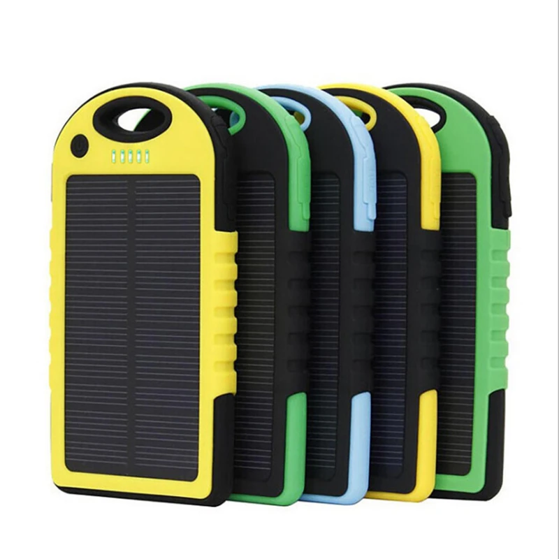 Solar Energy Portable Charger Power Bank 5000mAh External Battery Double USB Life Waterproof Powerbank For iPhone Xiaomi Samsung