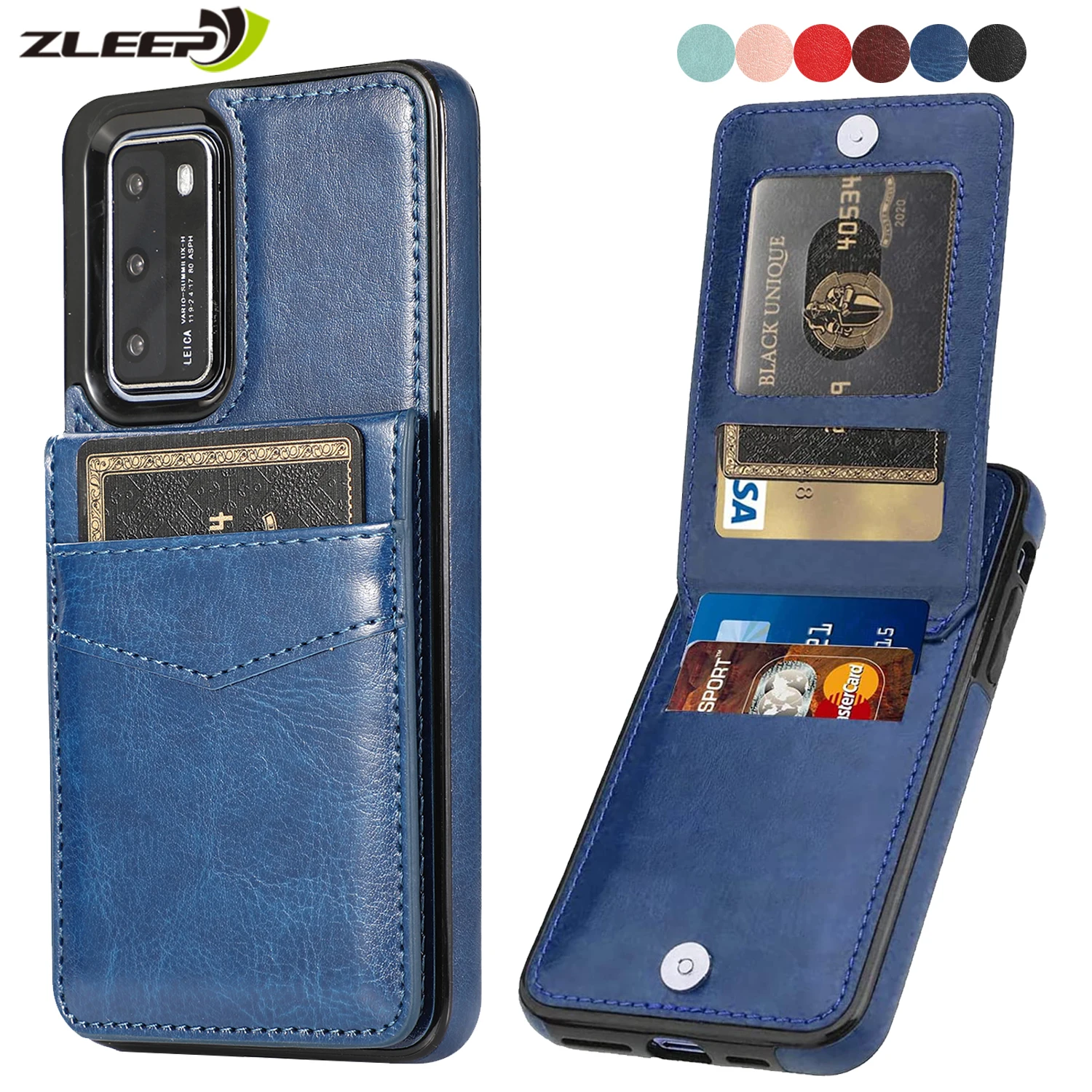 Luxury Flip Leather Case For Huawei P40 P30 Mate 40 30 20 Pro Plus Lite  Wallet Card Strong Magnetic Protection Phone Bags Cover