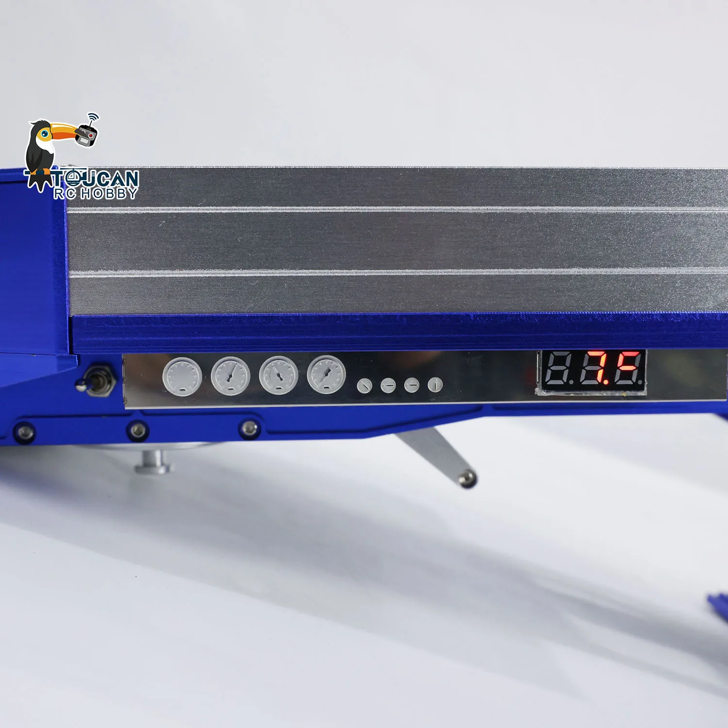 DG-999 RC 1/14 Heavy Trailer 4 Axles CNC Gooseneck Trailers for DIY Tractor Truck Model with Light System Servo ESC TH23977 6