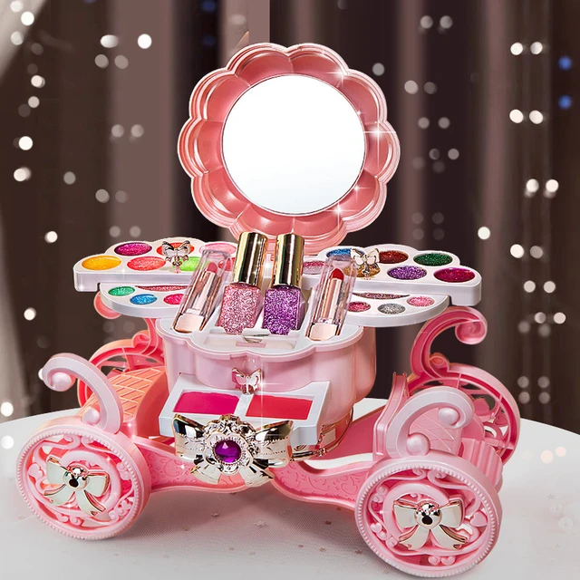 Princesa Maquiagem Play Set para crianças, Caixa de jogo de cosméticos,  batom e sombra, Brinquedos de segurança não tóxicos - AliExpress