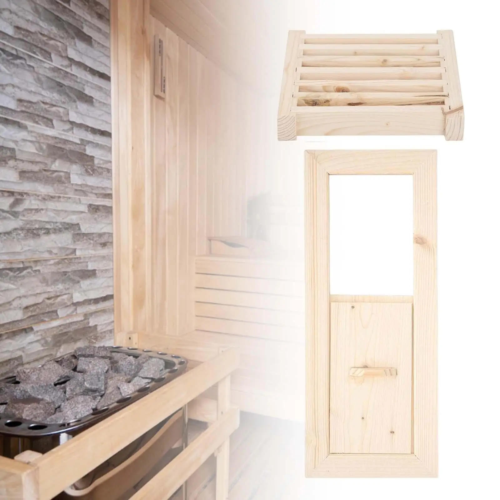 Sauna Vent Kit Panel Ventilation Wooden Louvers Equipment for Steam Room Swimming Bath Shower Russian Sauna Accessories 3