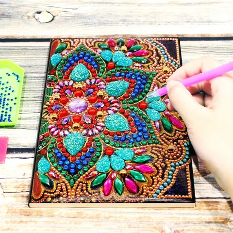 

AZQSD Notebook Special Shaped Diamond Painting Mandala Flower Mosaic A5 Diary Book Diamond Embroidery Butterfly Diy Gift Art