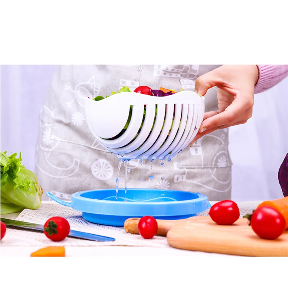 Vegetable Salad Cutter Cutting Bowl Vegetable Slices Cut Fruit for Kitchen Tools Accessories Gadgets Kitchen Items fruit salad bowl