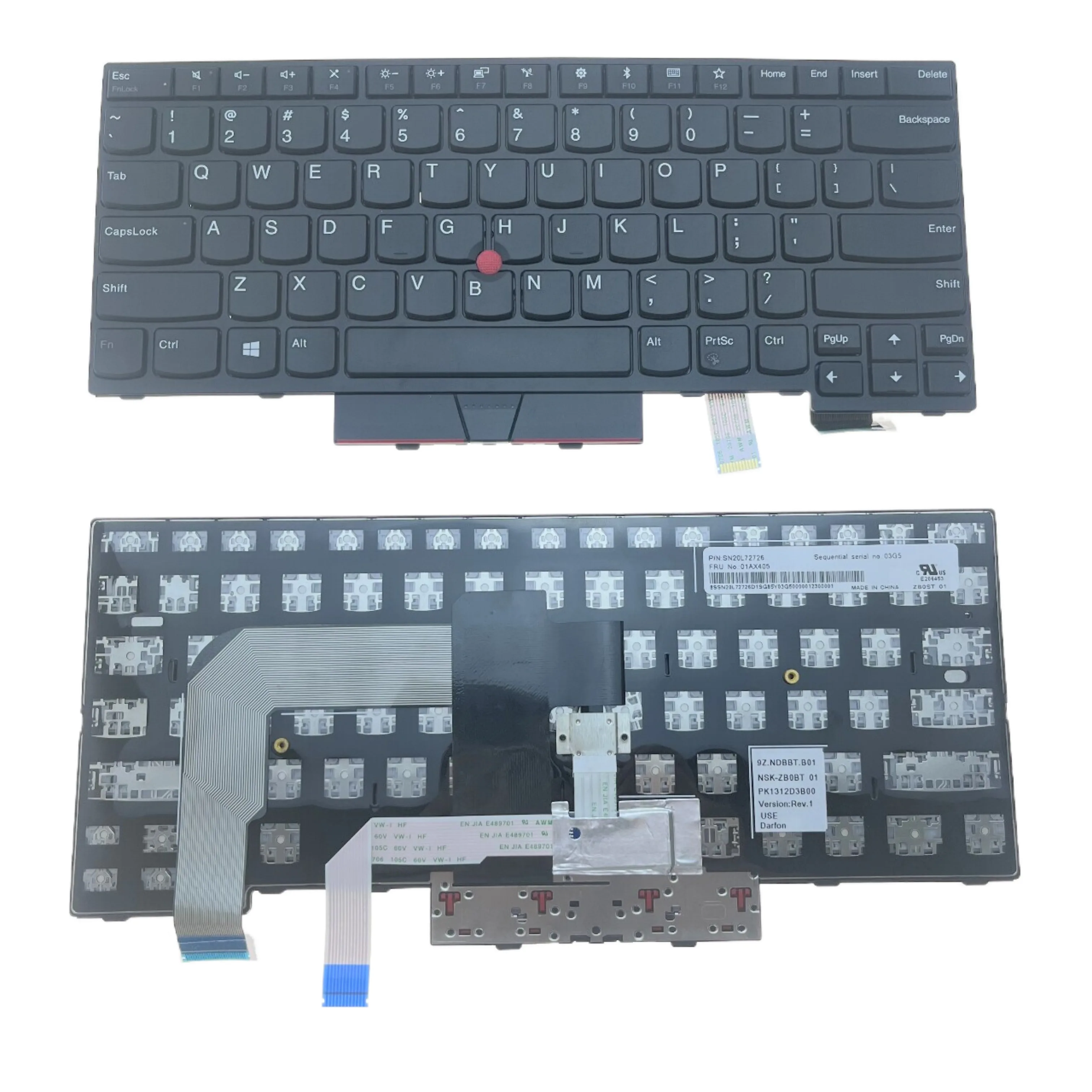 Teclado do Portátil para Lenovo Thinkpad T470 T480 A475 A485 Peça de Reposição Novo